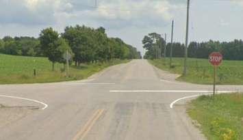 The intersection of Thorndale and Cobble Hills roads in Thames Centre. Photo from Google Maps Street View.