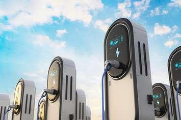 Stock photo of electric vehicle chargers by PhonlamaiPhoto / iStock / Getty Images Plus