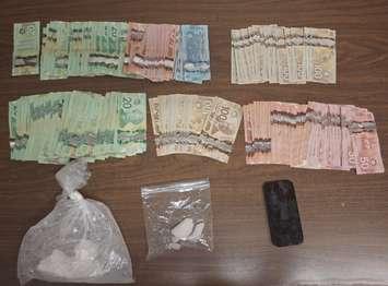 Drugs and cash seized during a traffic stop in Hanover. Photo provided by Hanover Police Chief Christopher Knoll.