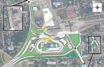 Rendering of the Blue Water Bridge plaza project after components 1 and 2 are completed. March 2025. (Image courtesy of the Michigan Department of Transportation)