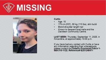 A teen is reported missing in South Bruce (Photo by: West Region OPP)