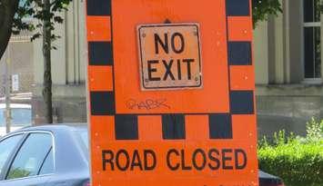 Road closed sign (Photo by Tamara Thornton, Blackburn Media)