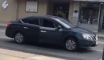 The suspect vehicle in a road rage incident in Mount Forest, August 8, 2025. Photo provided by Wellington OPP.
