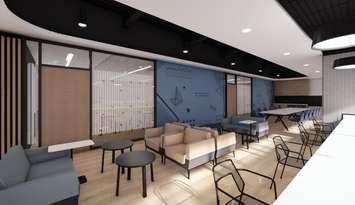 Student Lounge at new Stratford Conestoga College Campus.  Photo from Conestoga College