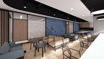 Student Lounge at new Stratford Conestoga College Campus.  Photo from Conestoga College