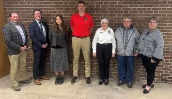 Pictured in photo (left to right): MPP Paul Vickers, Mayor Ian Boddy, Olive Borowski (Youth Volunteer of the Year), Jeff Nickel (Volunteer of the Year), Evelyn Barnes (Senior of the Year), Dave Barber (Volunteer of the Year), Councillor Marion Koepke
